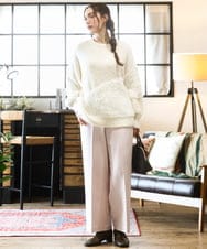 OLFAD12089 eur3(エウルキューブ) 【WEB先行販売】【大きいサイズ/a.v.v×eur3】ブークレーシャギーニット アイボリー(80)