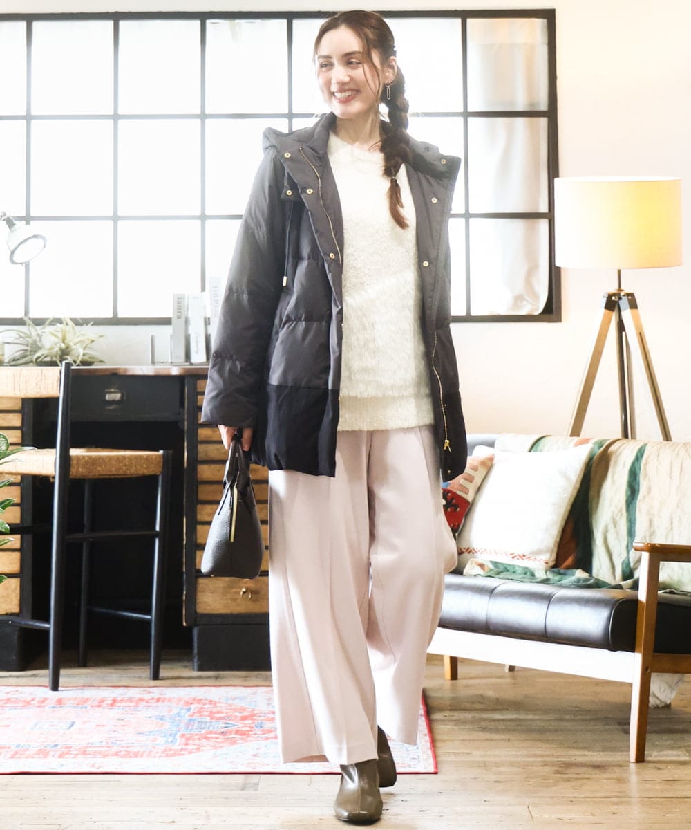 OLFAD12089 eur3(エウルキューブ) 【WEB先行販売】【大きいサイズ/a.v.v×eur3】ブークレーシャギーニット アイボリー(80)