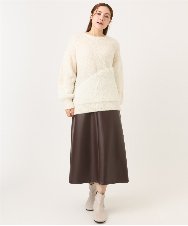 OLFAD12089 eur3(エウルキューブ) 【大きいサイズ/a.v.v×eur3】ブークレーシャギーニット アイボリー(80)