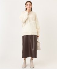 OLFAD12089 eur3(エウルキューブ) 【大きいサイズ/a.v.v×eur3】ブークレーシャギーニット アイボリー(80)