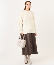 OLFAD12089 eur3(エウルキューブ) 【大きいサイズ/a.v.v×eur3】ブークレーシャギーニット アイボリー(80)