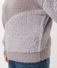 OLFAD12089 eur3(エウルキューブ) 【WEB先行販売】【大きいサイズ/a.v.v×eur3】ブークレーシャギーニット グレー(92)