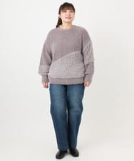 OLFAD12089 eur3(エウルキューブ) 【WEB先行販売】【大きいサイズ/a.v.v×eur3】ブークレーシャギーニット グレー(92)