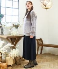 OLFAD12089 eur3(エウルキューブ) 【WEB先行販売】【大きいサイズ/a.v.v×eur3】ブークレーシャギーニット グレー(92)