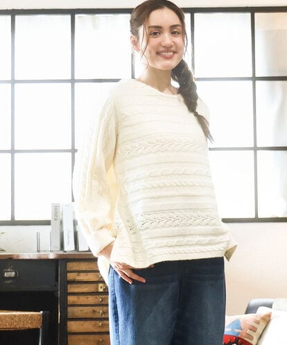 OLFAD14089 eur3 【WEB先行販売】【大きいサイズ】ケーブルニット