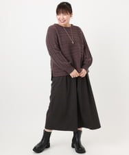 OLFAD14089 eur3(エウルキューブ) 【WEB先行販売】【大きいサイズ】ケーブルニット ダークブラウン(87)