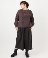 OLFAD14089 eur3(エウルキューブ) 【WEB先行販売】【大きいサイズ】ケーブルニット ダークブラウン(87)