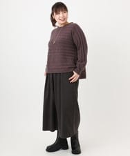 OLFAD14089 eur3(エウルキューブ) 【WEB先行販売】【大きいサイズ】ケーブルニット ダークブラウン(87)