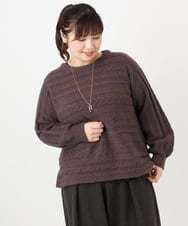 OLFAD14089 eur3(エウルキューブ) 【WEB先行販売】【大きいサイズ】ケーブルニット ダークブラウン(87)