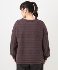 OLFAD14089 eur3(エウルキューブ) 【WEB先行販売】【大きいサイズ】ケーブルニット ダークブラウン(87)