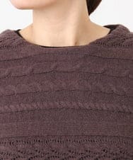 OLFAD14089 eur3(エウルキューブ) 【WEB先行販売】【大きいサイズ】ケーブルニット ダークブラウン(87)