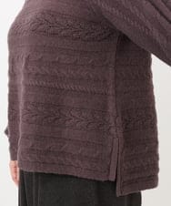 OLFAD14089 eur3(エウルキューブ) 【WEB先行販売】【大きいサイズ】ケーブルニット ダークブラウン(87)