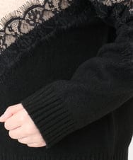 OLFAD21109 eur3(エウルキューブ) 【WEB先行販売】【大きいサイズ/LAVEANGE×eur3】レースバイカラーニット ベージュ(82)