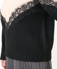 OLFAD21109 eur3(エウルキューブ) 【WEB先行販売】【大きいサイズ/LAVEANGE×eur3】レースバイカラーニット ベージュ(82)