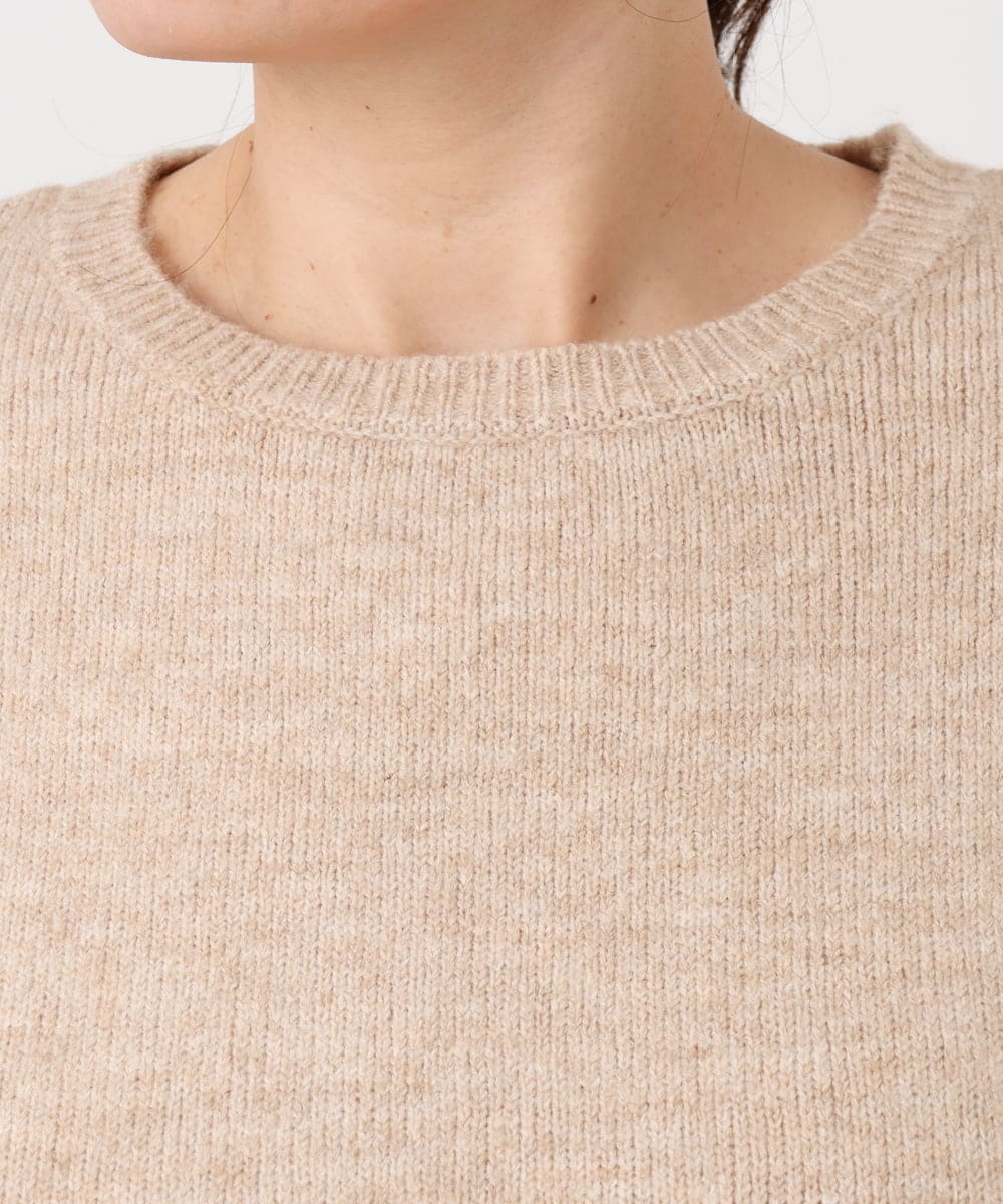 OLFAD21109 eur3(エウルキューブ) 【WEB先行販売】【大きいサイズ/LAVEANGE×eur3】レースバイカラーニット ベージュ(82)