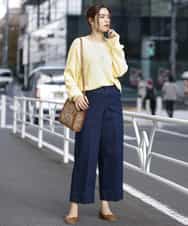 OLFAP12070 eur3(エウルキューブ) 【大きいサイズ/a.v.v×eur3】薄手タックニット ライトイエロー(20)