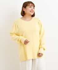 OLFAP12070 eur3(エウルキューブ) 【大きいサイズ/a.v.v×eur3】薄手タックニット ライトイエロー(20)