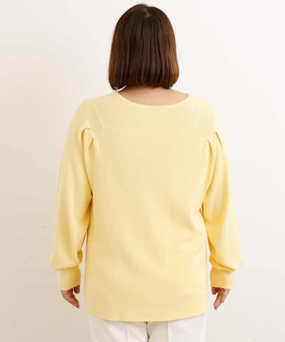 OLFAP12070 eur3(エウルキューブ) 【大きいサイズ/a.v.v×eur3】薄手タックニット ライトイエロー(20)