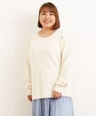 OLFAP12070 eur3(エウルキューブ) 【大きいサイズ/a.v.v×eur3】薄手タックニット アイボリー(80)