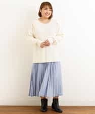 OLFAP12070 eur3(エウルキューブ) 【大きいサイズ/a.v.v×eur3】薄手タックニット アイボリー(80)