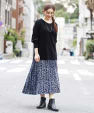 OLFAP12070 eur3(エウルキューブ) 【大きいサイズ/a.v.v×eur3】薄手タックニット ブラック(94)