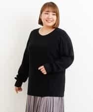 OLFAP12070 eur3(エウルキューブ) 【大きいサイズ/a.v.v×eur3】薄手タックニット ブラック(94)
