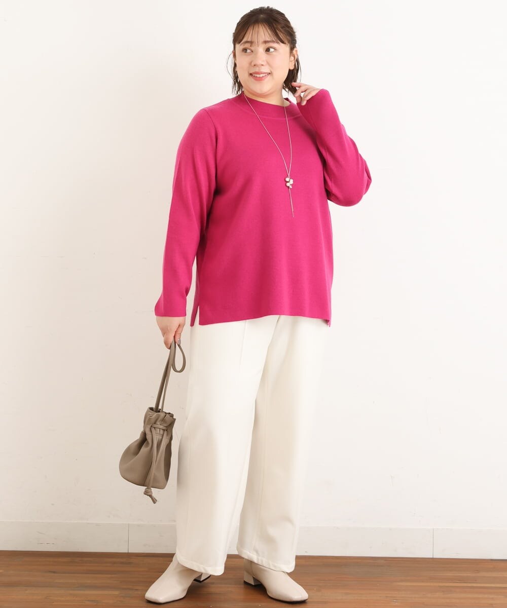 OLFAS03060 eur3(エウルキューブ) 【大きいサイズ】プチハイネックニット ピンク(03)