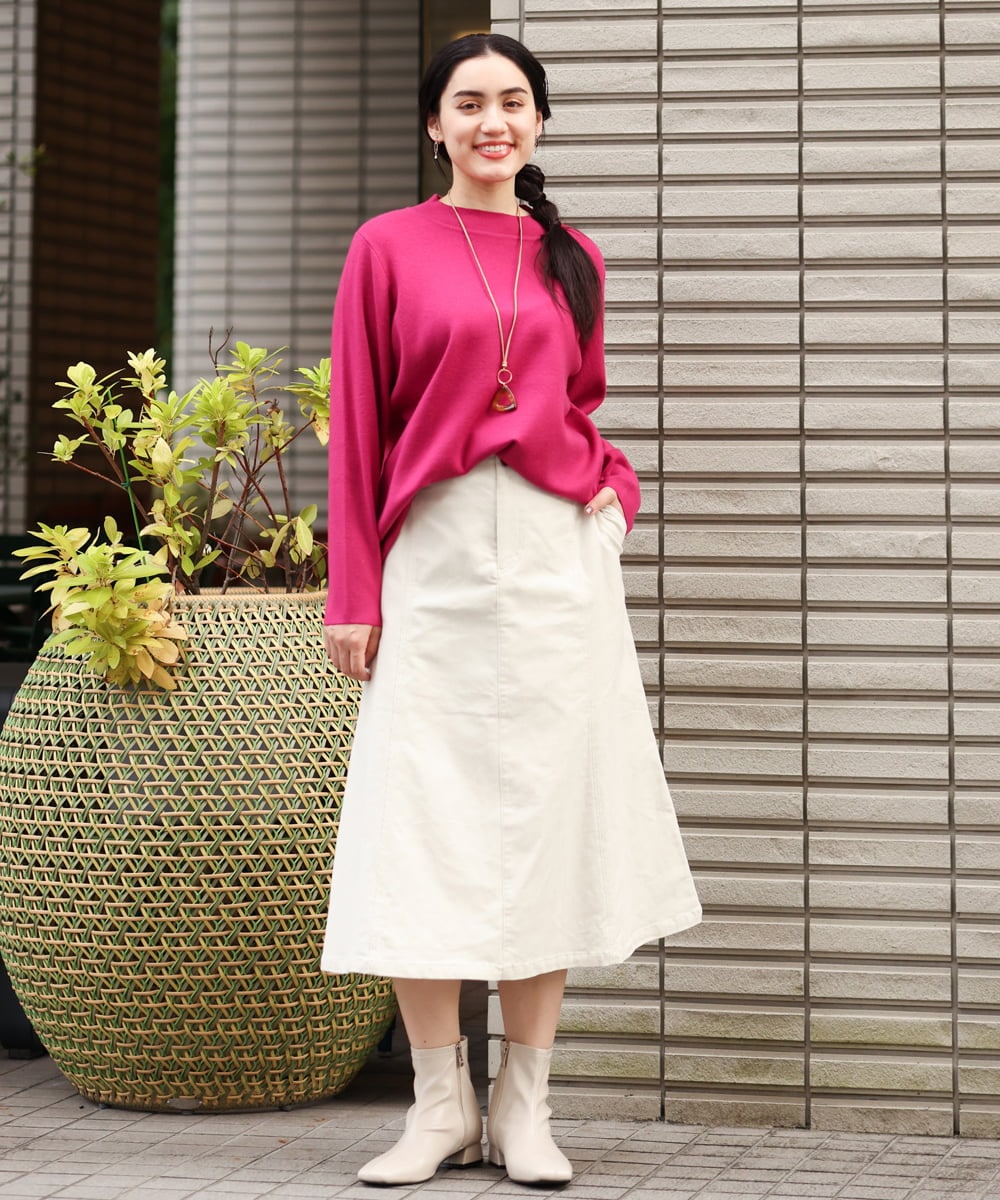 OLFAS03060 eur3(エウルキューブ) 【大きいサイズ】プチハイネックニット ピンク(03)