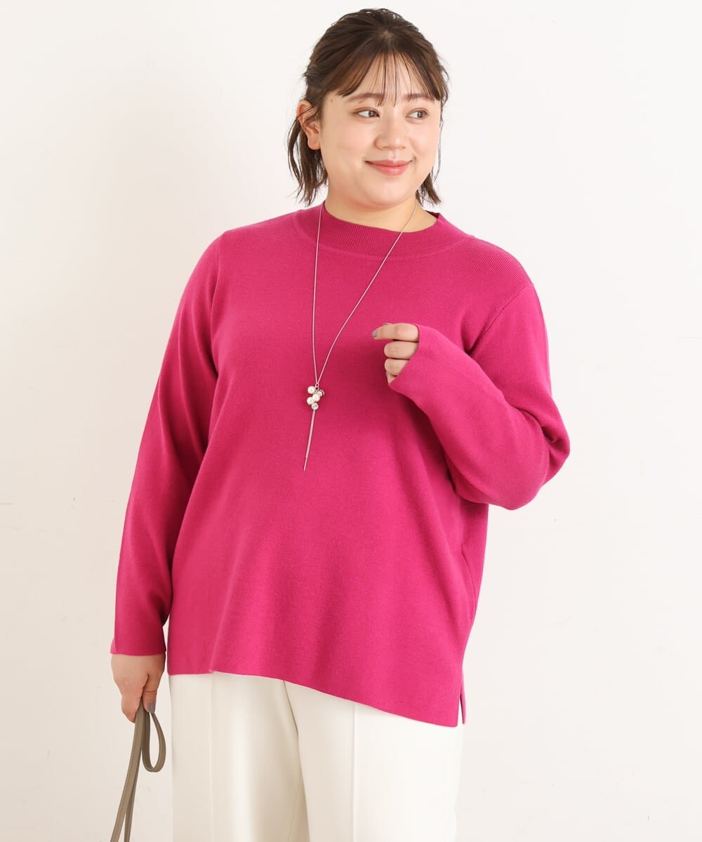 OLFAS03060 eur3(エウルキューブ) 【大きいサイズ】プチハイネックニット ピンク(03)