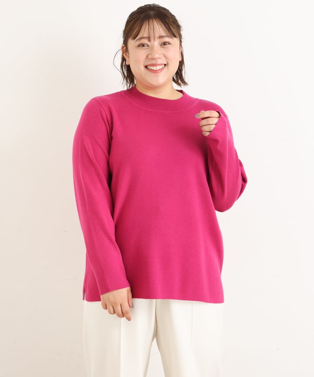 OLFAS03060 eur3(エウルキューブ) 【大きいサイズ】プチハイネックニット ピンク(03)