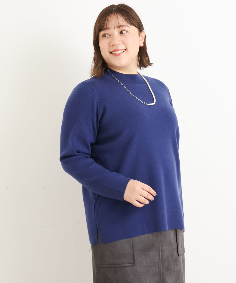 OLFAS03060 eur3(エウルキューブ) 【大きいサイズ】プチハイネックニット ネイビー(57)