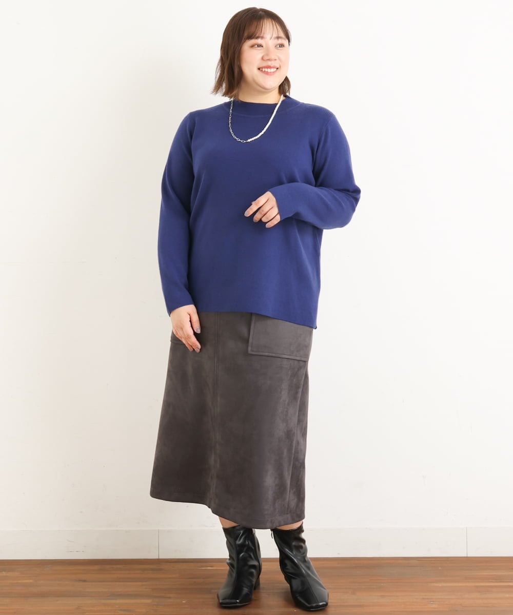 OLFAS03060 eur3(エウルキューブ) 【大きいサイズ】プチハイネックニット ネイビー(57)