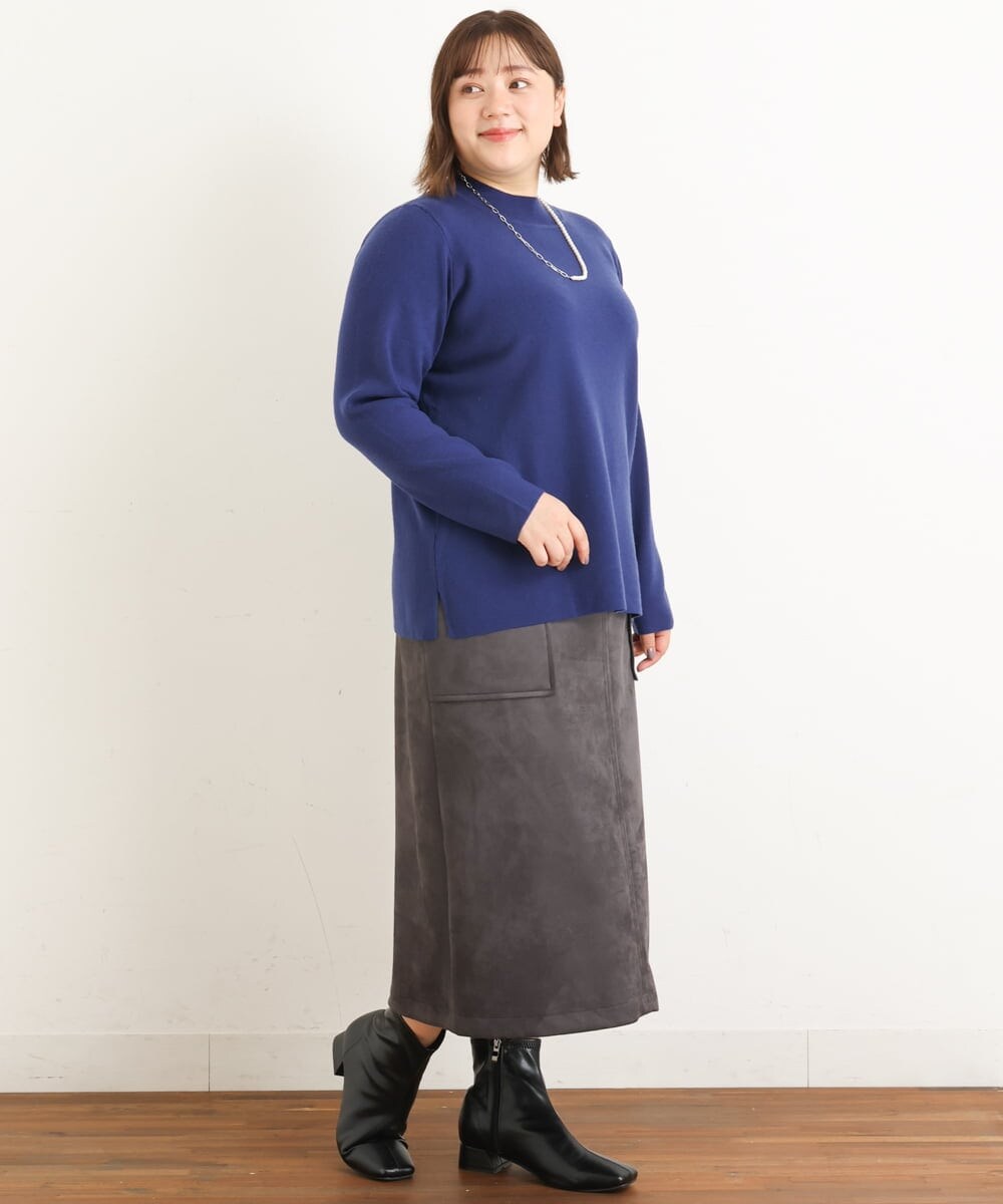 OLFAS03060 eur3(エウルキューブ) 【大きいサイズ】プチハイネックニット ネイビー(57)