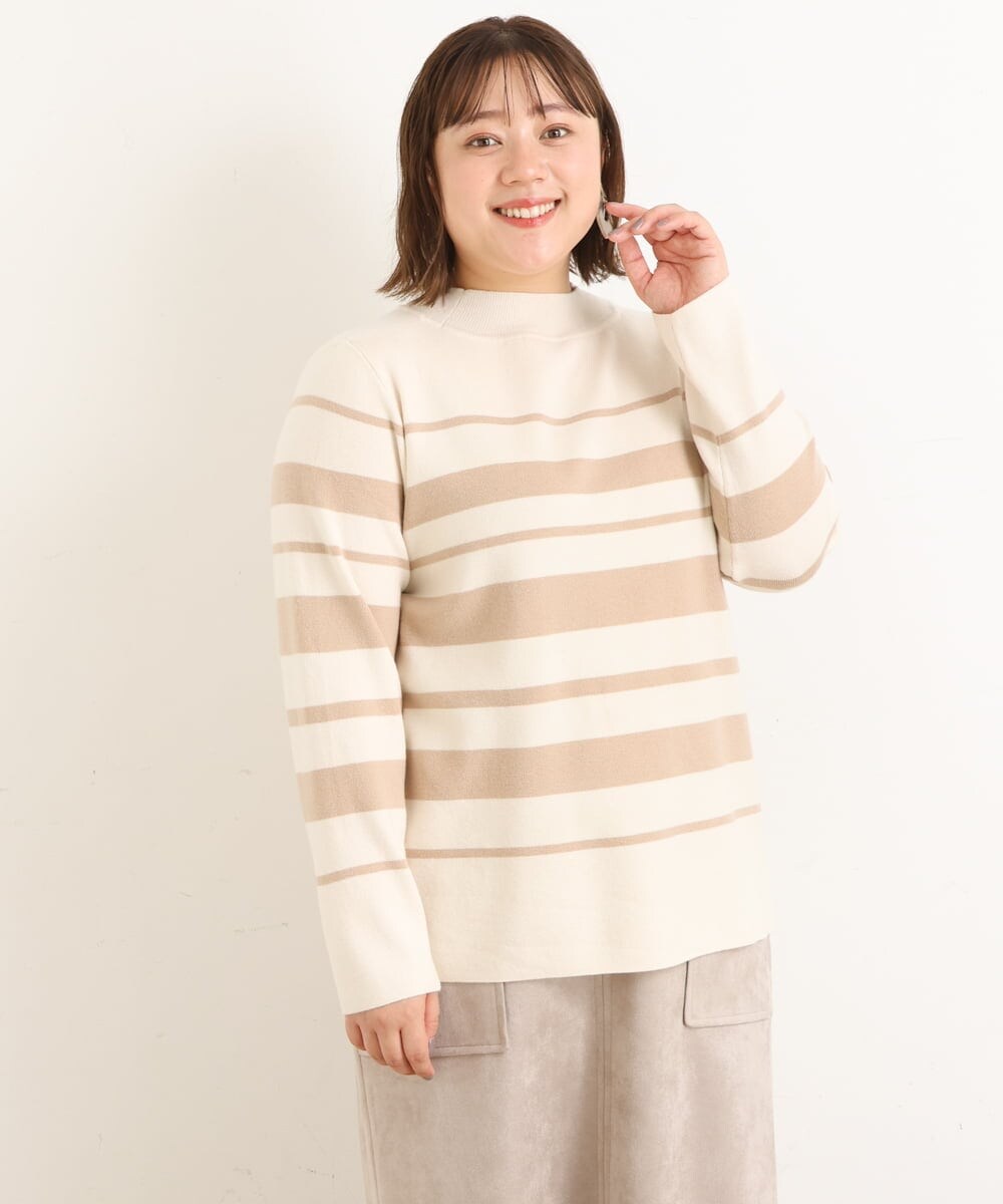 OLFAS03060 eur3(エウルキューブ) 【大きいサイズ】プチハイネックニット ベージュ(82)