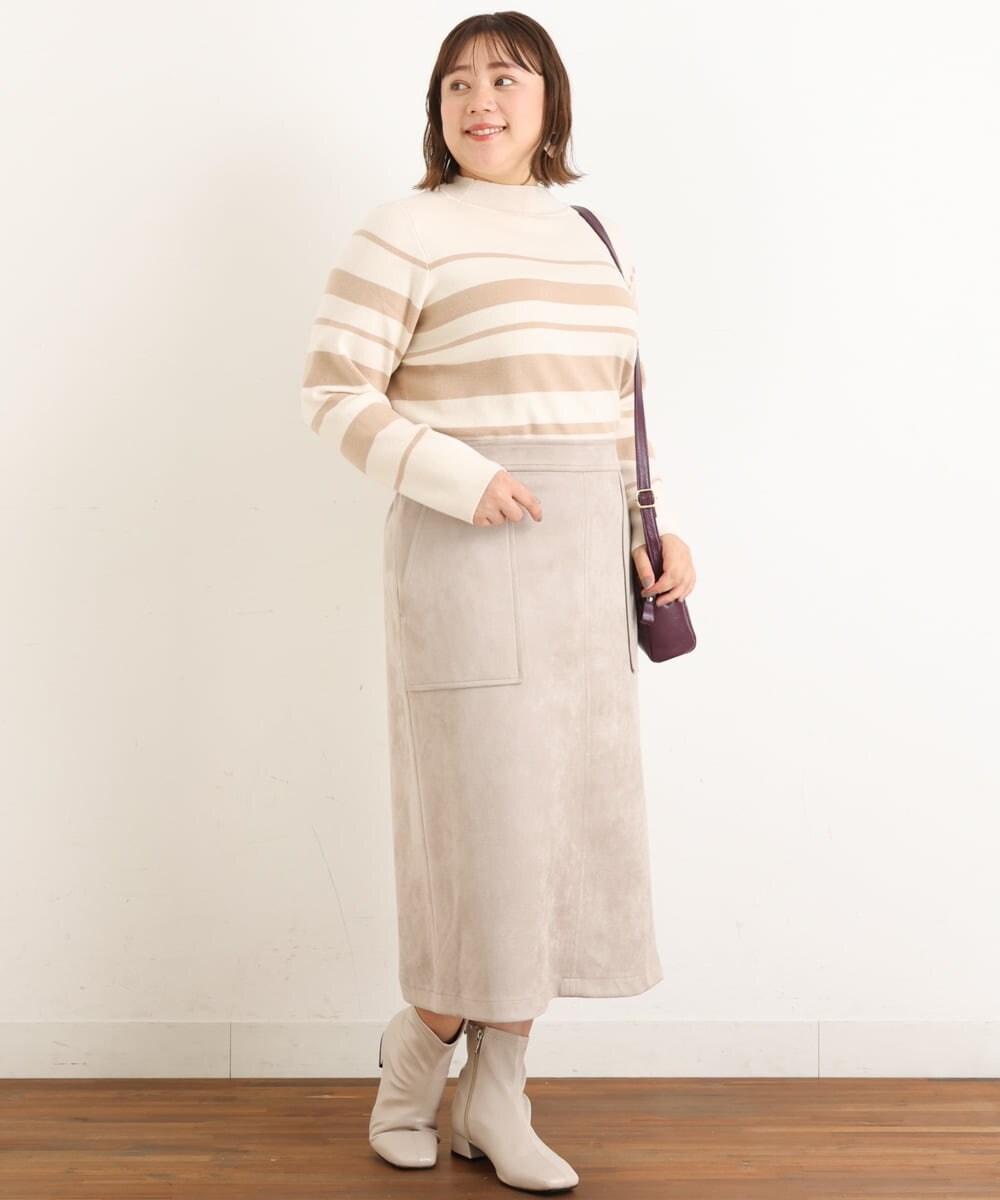 OLFAS03060 eur3(エウルキューブ) 【大きいサイズ】プチハイネックニット ベージュ(82)