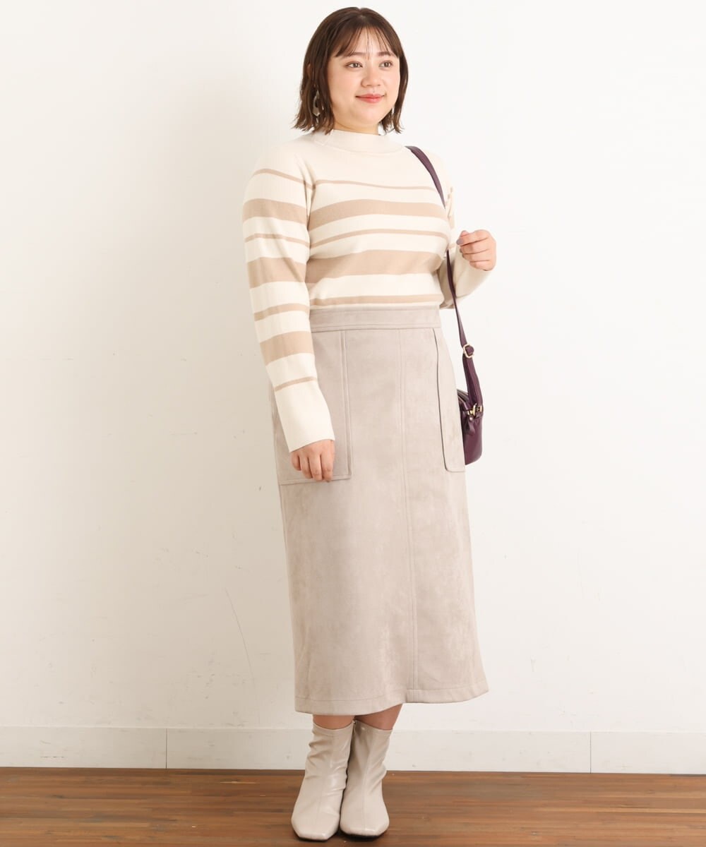 OLFAS03060 eur3(エウルキューブ) 【大きいサイズ】プチハイネックニット ベージュ(82)