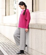 OLFAS04050 eur3(エウルキューブ) 新色追加！【大きいサイズ】横リブニット ピンク(03)