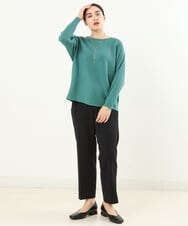 OLFAS04050 eur3(エウルキューブ) 新色追加！【大きいサイズ】横リブニット グリーン(35)
