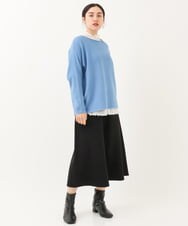 OLFAS04050 eur3(エウルキューブ) 新色追加！【大きいサイズ】横リブニット 新色！ライトブルー(50)