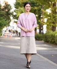OLFAS04050 eur3(エウルキューブ) 新色追加！【大きいサイズ】横リブニット 新色！ラベンダー(60)