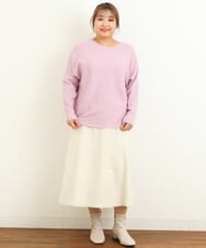OLFAS04050 eur3(エウルキューブ) 新色追加！【大きいサイズ】横リブニット 新色！ラベンダー(60)