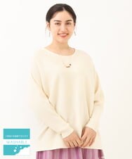 OLFAS04050 eur3(エウルキューブ) 新色追加！【大きいサイズ】横リブニット 新色！アイボリー(80)