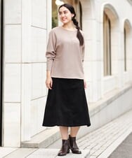 OLFAS04050 eur3(エウルキューブ) 新色追加！【大きいサイズ】横リブニット ベージュ(82)