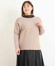 OLFAS04050 eur3(エウルキューブ) 新色追加！【大きいサイズ】横リブニット ベージュ(82)