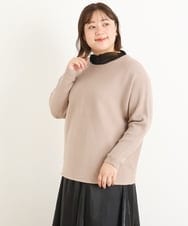 OLFAS04050 eur3(エウルキューブ) 新色追加！【大きいサイズ】横リブニット ベージュ(82)