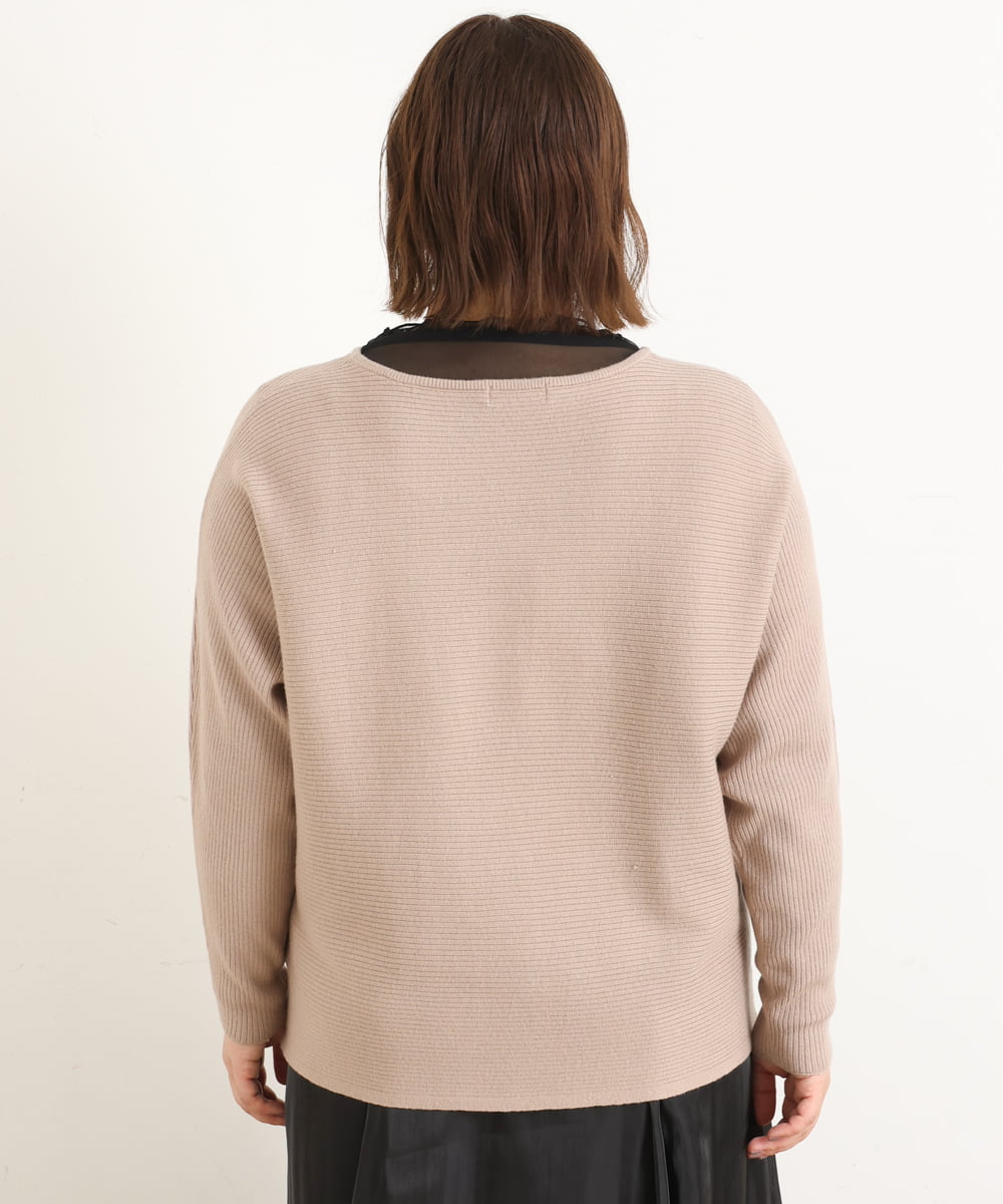 OLFAS04050 eur3(エウルキューブ) 新色追加！【大きいサイズ】横リブニット ベージュ(82)