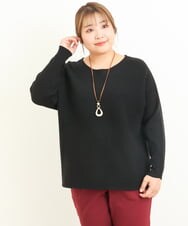 OLFAS04050 eur3(エウルキューブ) 新色追加！【大きいサイズ】横リブニット ブラック(94)