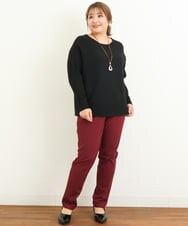 OLFAS04050 eur3(エウルキューブ) 新色追加！【大きいサイズ】横リブニット ブラック(94)