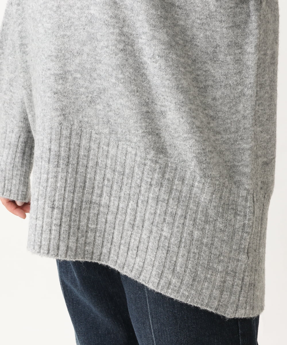 OLFAV01099 eur3(エウルキューブ) 【大きいサイズ】ふわふわヤクウールモックネックニット グレー(92)