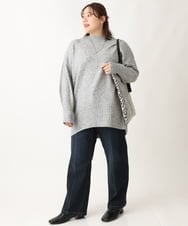 OLFAV01099 eur3(エウルキューブ) 【大きいサイズ】ふわふわヤクウールモックネックニット グレー(92)